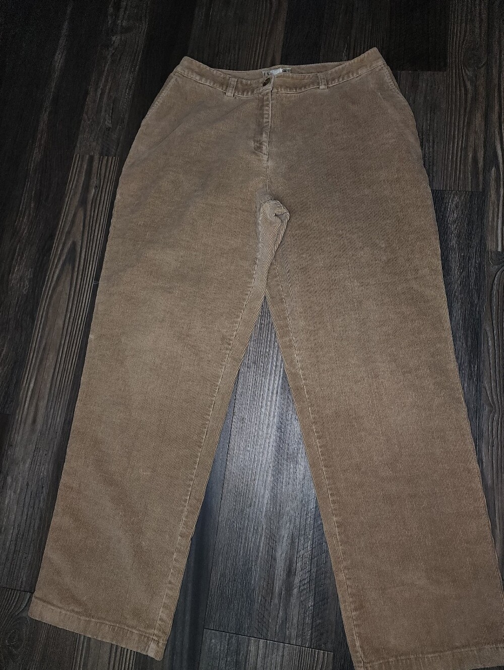 Vintage Women's L.L.Bean Corduroy Pants Sz 12 Tall Curvy Fit High Waist Tan